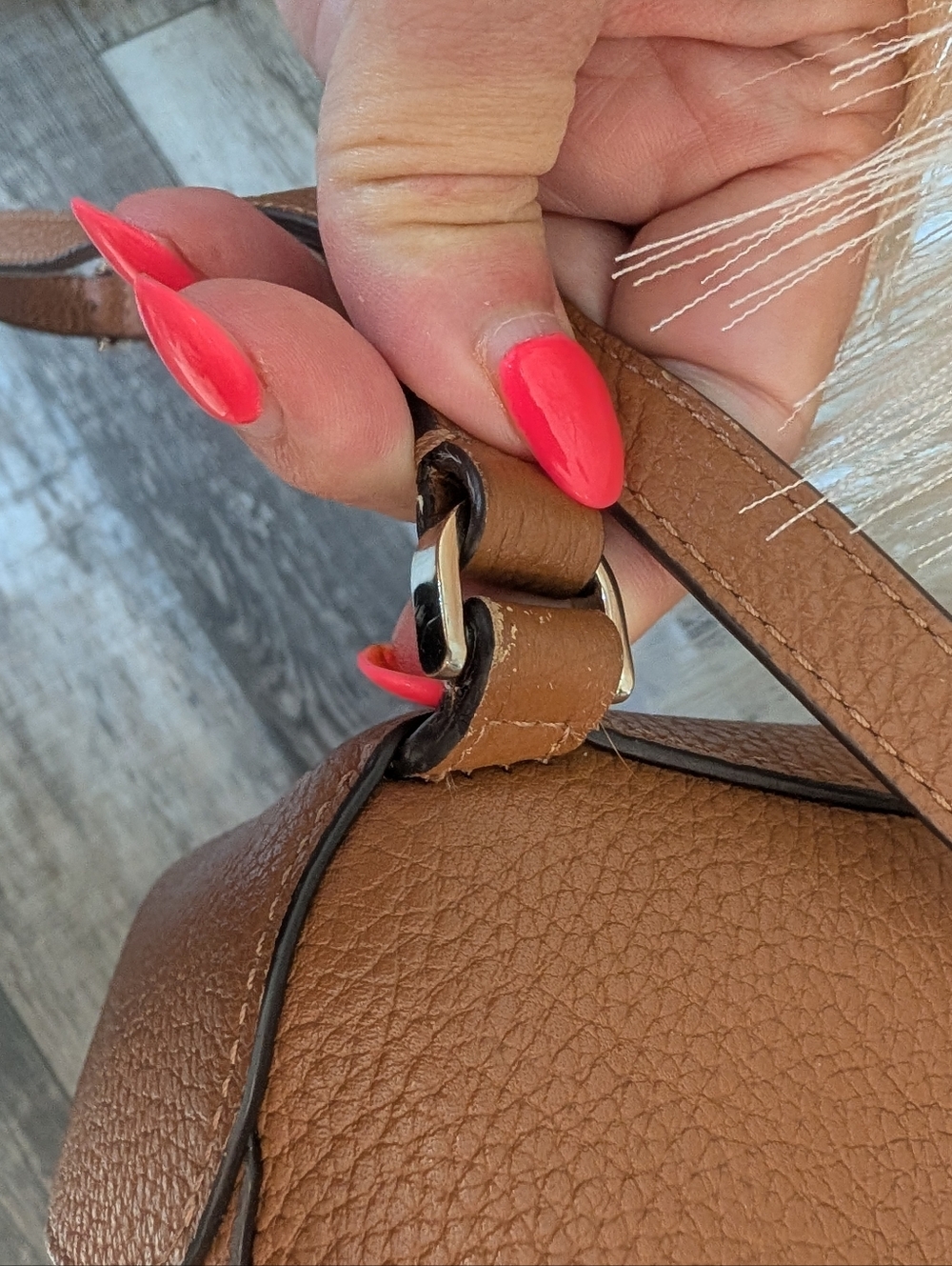 kate spade Pebbled Leather Drawstring Backpack in Tan - Picture 11 of 16